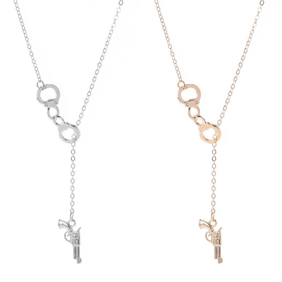 Jewelry - Handcuff and Gun Pendant Y-Necklace